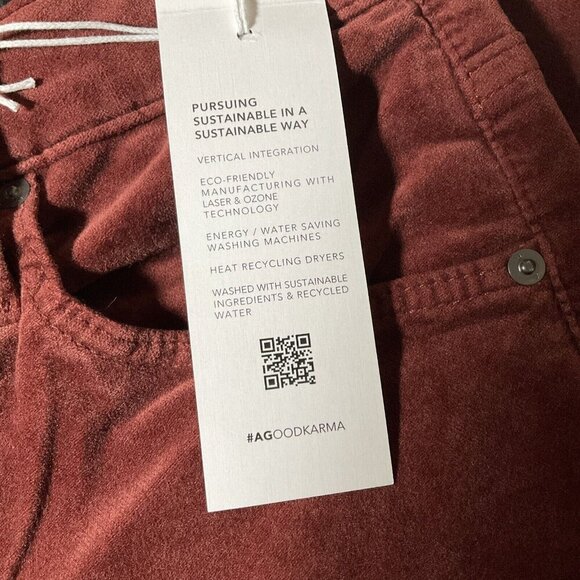 AG Adriano Goldschmeid The Farrah high rise jeans size 30 brown red preppy - Picture 6 of 16